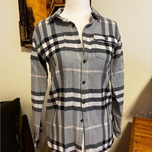 Burberry Gray and Black Plaid Shirt